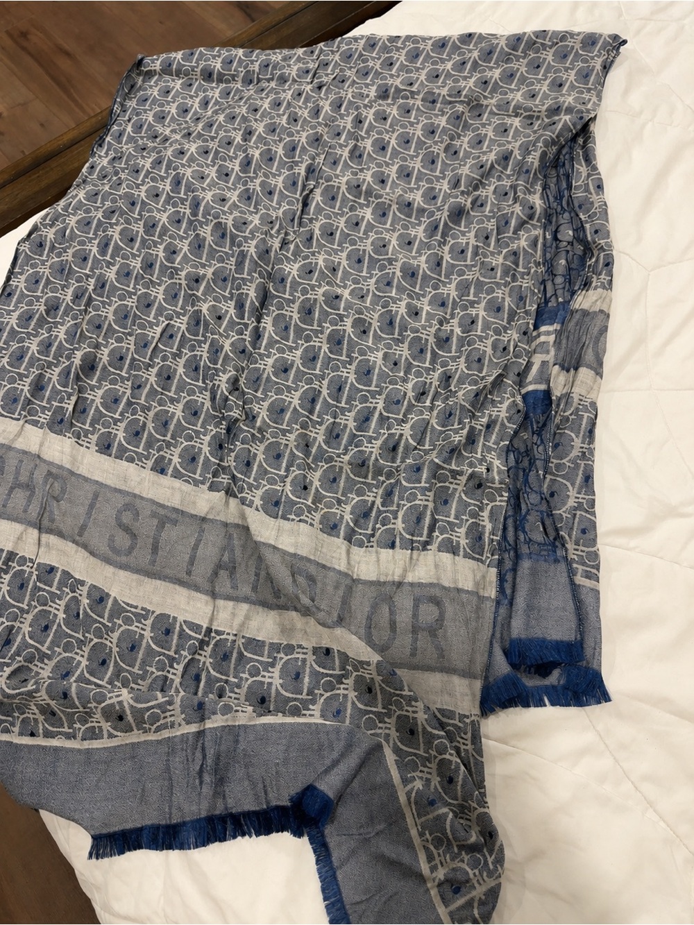 Blue Monogram Scarf